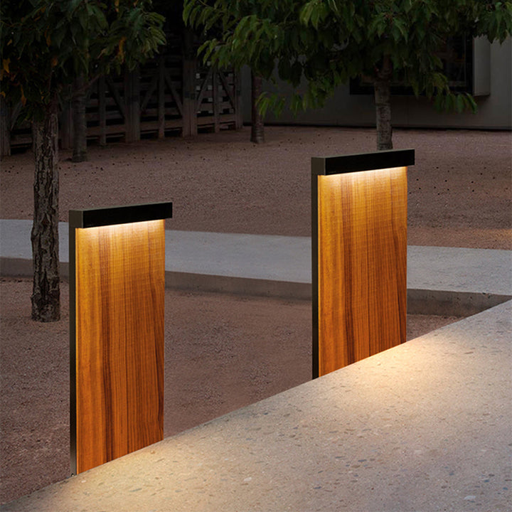 Gisil Extérieure Géométrique Minimaliste. Métal. Bois. Extérieur - Neutralighting
