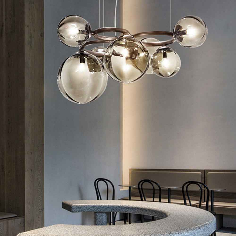 Valentina Luminaires Suspensions Anneau Moderne Métal/Verre Noir/Blanc/Gris/Doré Chambre à Coucher - Neutralighting
