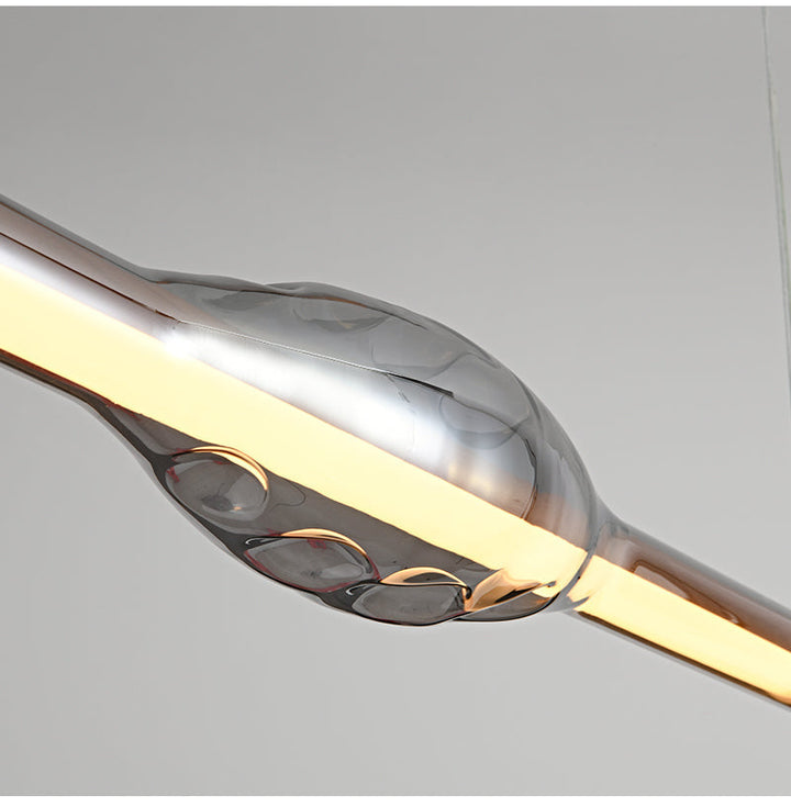Ray Suspension Linéaire Industrielle, Métal /Acrylique, Rouge/Marron, Salon - Neutralighting