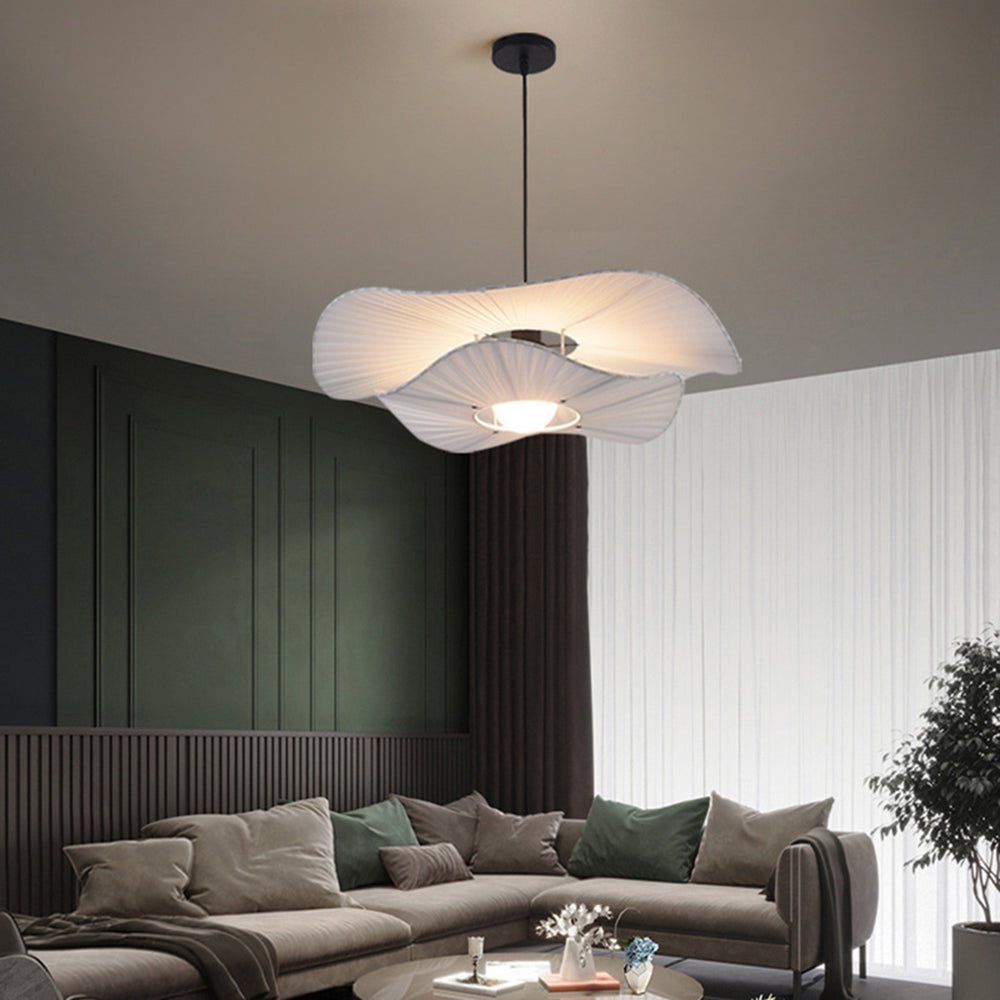 Ritta Suspension Petale Retro, Metal/Tissu, Blanc, Chambre à Coucher - Neutralighting