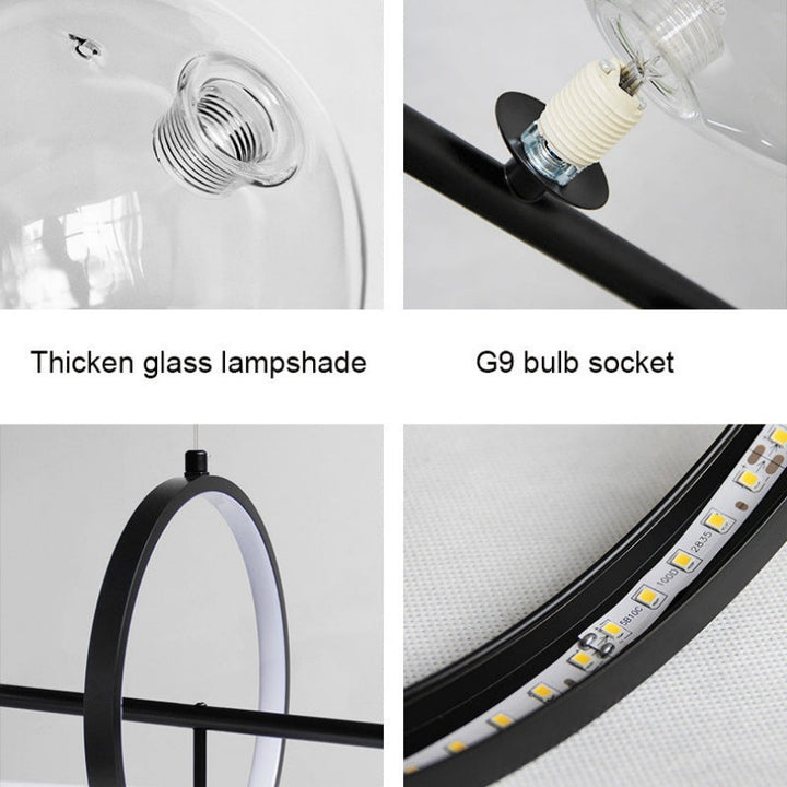 Valentina Moderne LED Lustre Or/Noir Verre Salon/Chambre À Coucher - Neutralighting