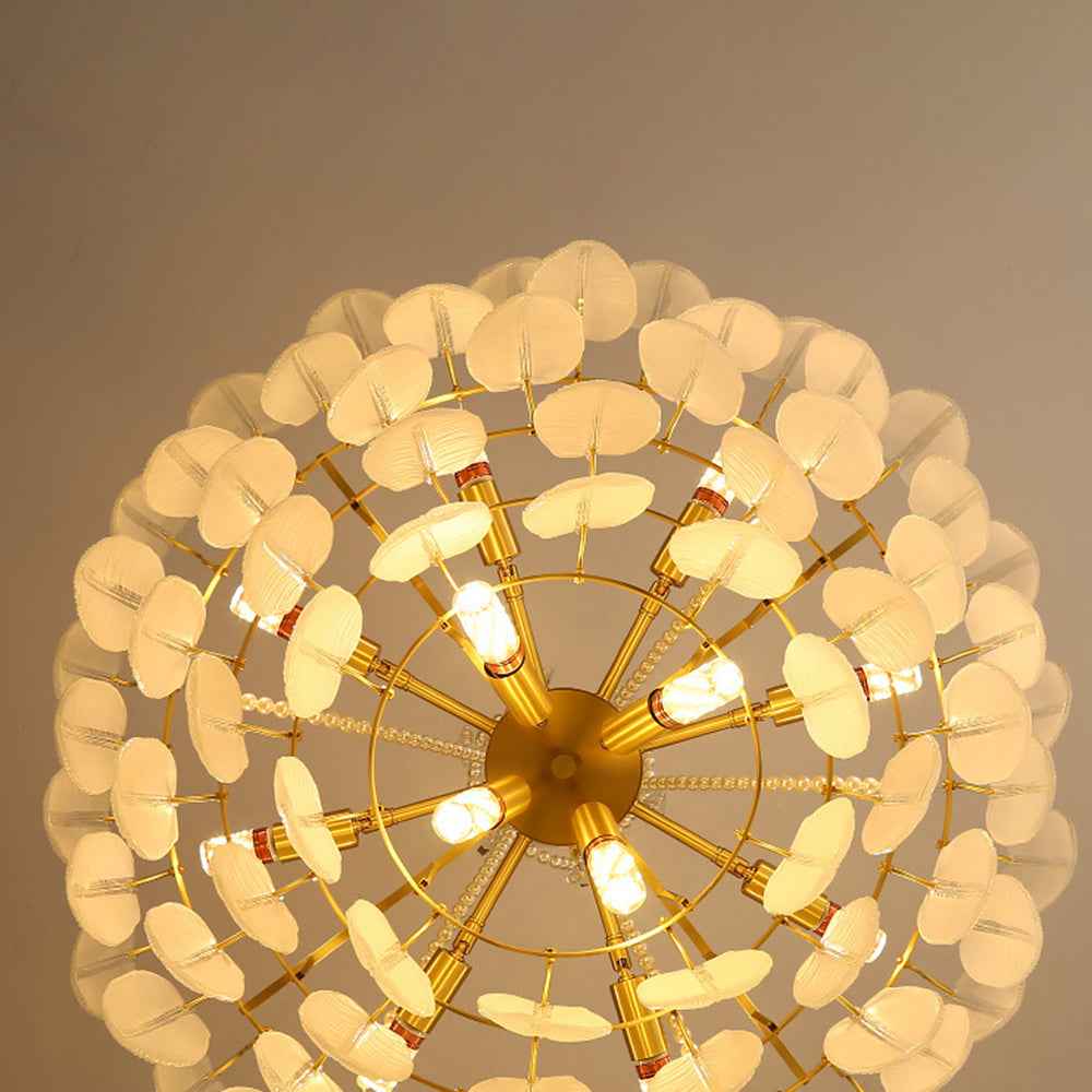 Kristy Suspension Plume Moderne, Cuivre/Verre, Doré, Salon - Neutralighting