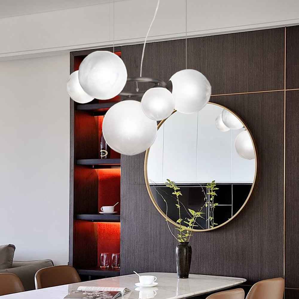 Valentina Luminaires Suspensions Anneau Moderne Métal/Verre Noir/Blanc/Gris/Doré Chambre à Coucher - Neutralighting