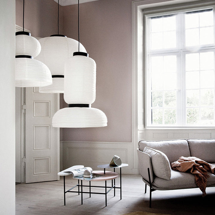 Ritta Suspension Vintage, Métal/Soie, Noir/Blanc, Chambre à Coucher - Neutralighting