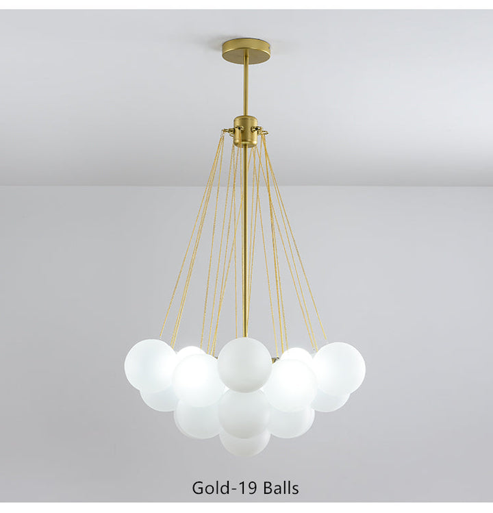 Valentina Lustre Globe Modenre, Fer/Verre, Noir/Blanc, Salon - Neutralighting