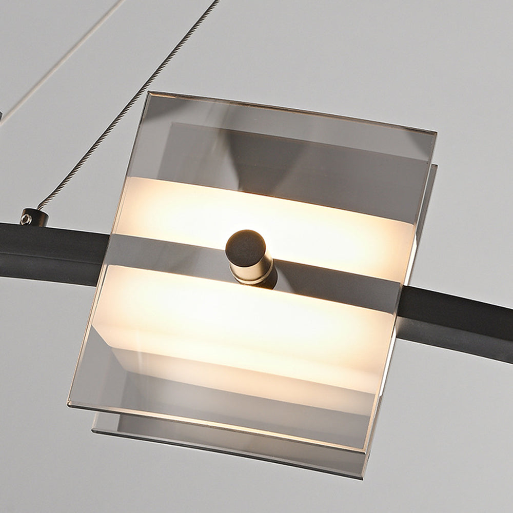 Arisha Suspension Anneau Simple, Cuivre/Verre, Noir/Or, Salon/Chambre - Neutralighting