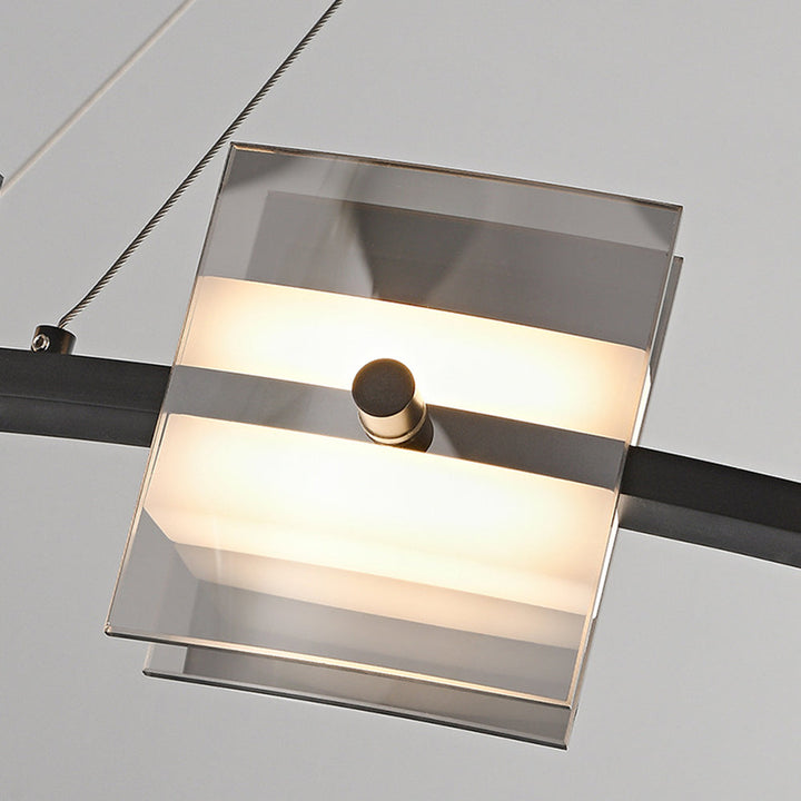 Arisha Suspension Anneau Simple, Cuivre/Verre, Noir/Or, Salon/Chambre - Neutralighting