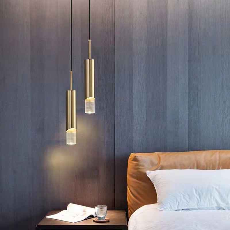 Ray Luminaires Suspension LED Simple Acrylique/Métal Or/Noir Salon - Neutralighting