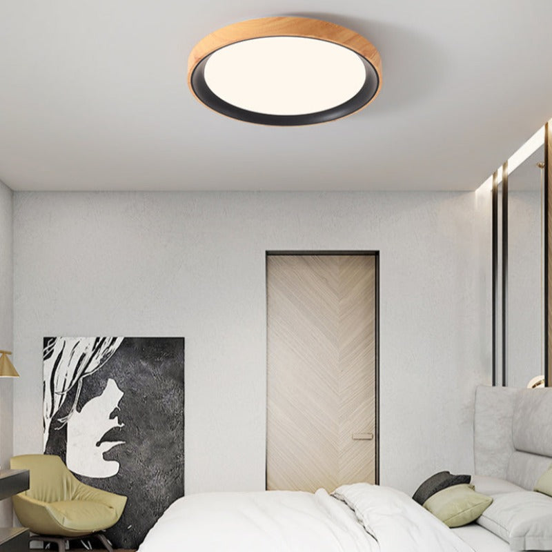 Arisha Moderne LED Plafonnier Blanc Bois Acrylique Salle De Bain - Neutralighting