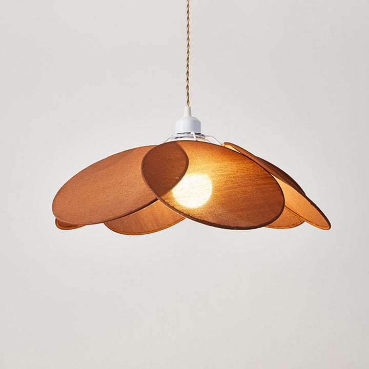 Ritta Suspension Petale Contemporain, Metal/Tissu, Orange/Marron/Beige, Salon - Neutralighting