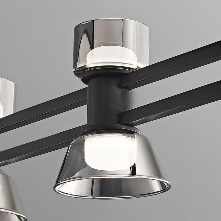 Arisha Suspension Linéaire Simple, Cuivre/Verre, Noir/Or, Salle de Bain/Chambre - Neutralighting