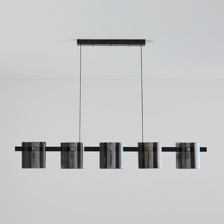 Arisha Suspension Cylindre Nordique, Cuivre/Verre, Noir/Or, Bar/Cuisine - Neutralighting