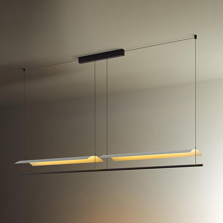 Ray Suspension Linéaire Inhabituel, Métal/Acrylique, Noir, Salon/Restaurant - Neutralighting