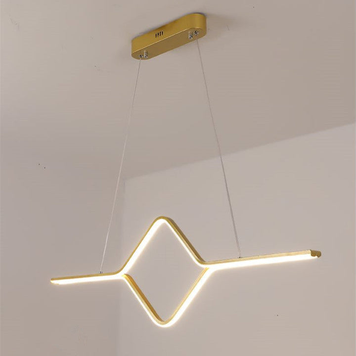 Arisha Suspension Linéaire Simple et Moderne, Métal/ Acrylique, Noir/Or, Salle à Manger - Neutralighting