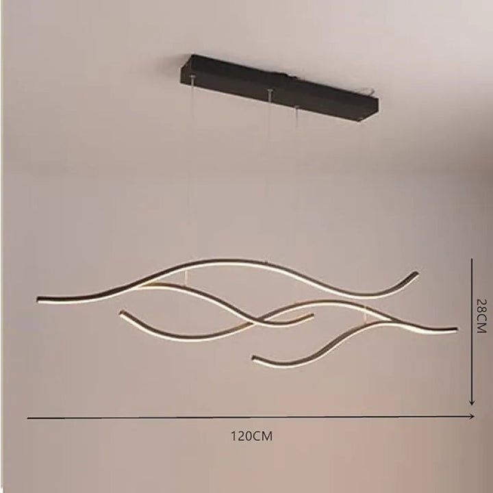 Nayel Luminaires Suspension linéaire. LED Noir/Or. Salon - Neutralighting