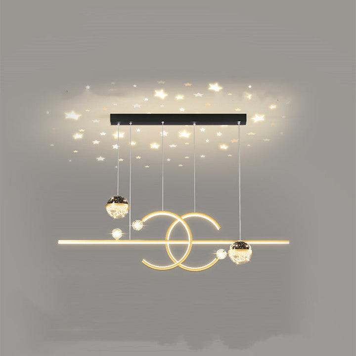 Arisha Suspension Linéaire Moderne Noir/Doré, Salon - Neutralighting