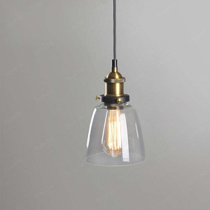 June suspension Industriel en Verre. Clair/Ambre/Gris Fumé - Neutralighting