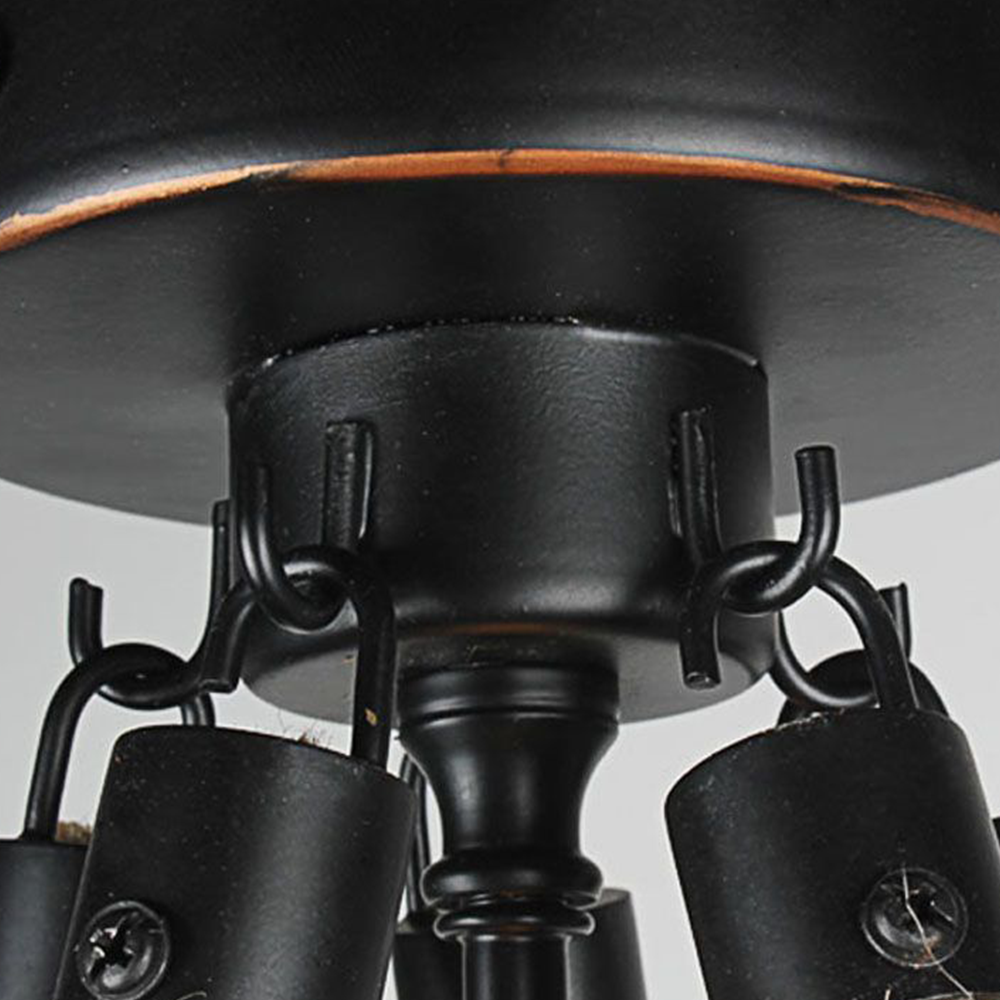 Silva Industrielle Luminaires Suspensions Bol Vintage LED Métal/Corde de Chanvre Noir Salon/Chambre à Coucher - Neutralighting
