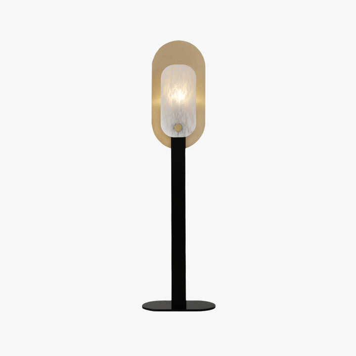 Arisha Lampadaire Ovale Nordique, Marbre/Métal, Blanc/Doré, Salon - Neutralighting