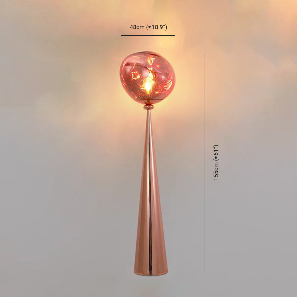 Valentina Design Italien Lampadaire Moderne Métal/Acrylique Rose Dorée/Or/Chromé/Gris Fumé Salon - Neutralighting