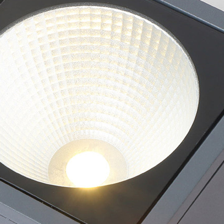 Ray Plafonnier Cube Moderne, Métal/Verre, Gris, Extérieur - Neutralighting