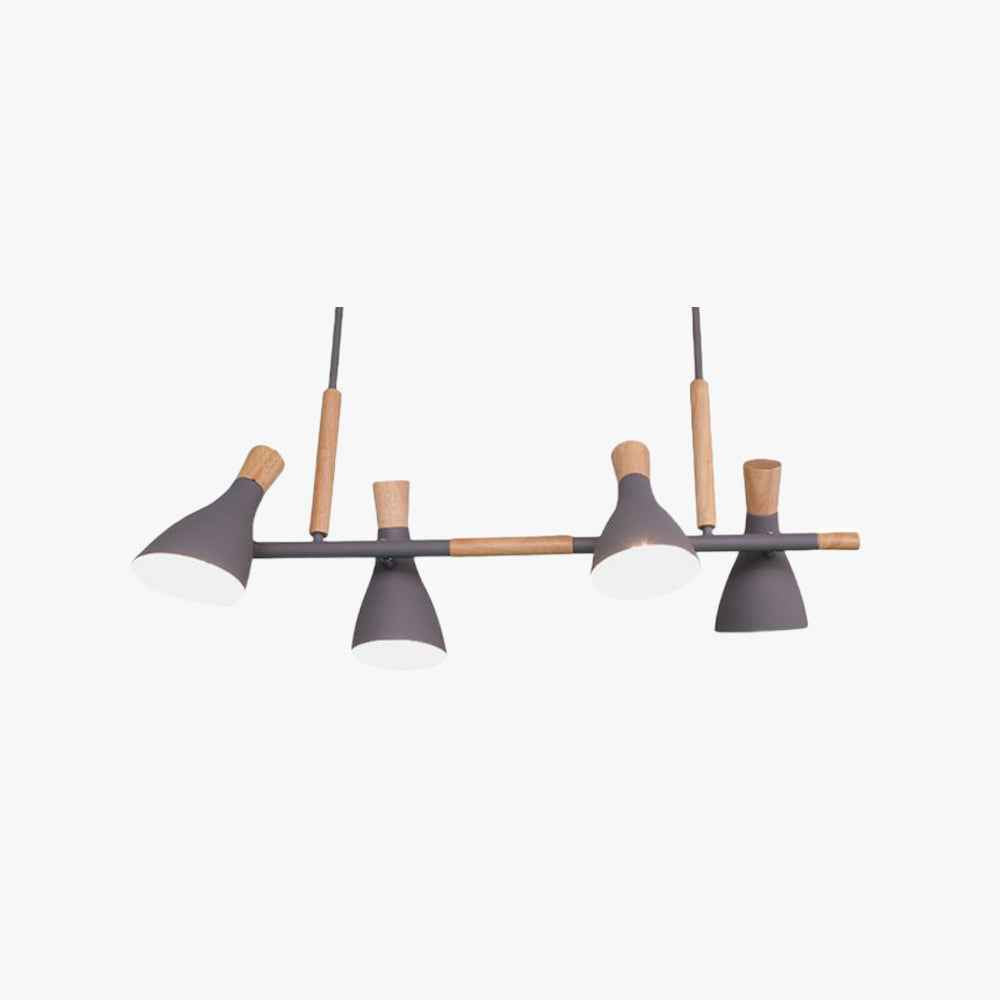Valentina Luminaires Suspensions 4 Lampes Nordique Bois/Métal Blanc/Vert/Gris Cuisine/Salon - Neutralighting