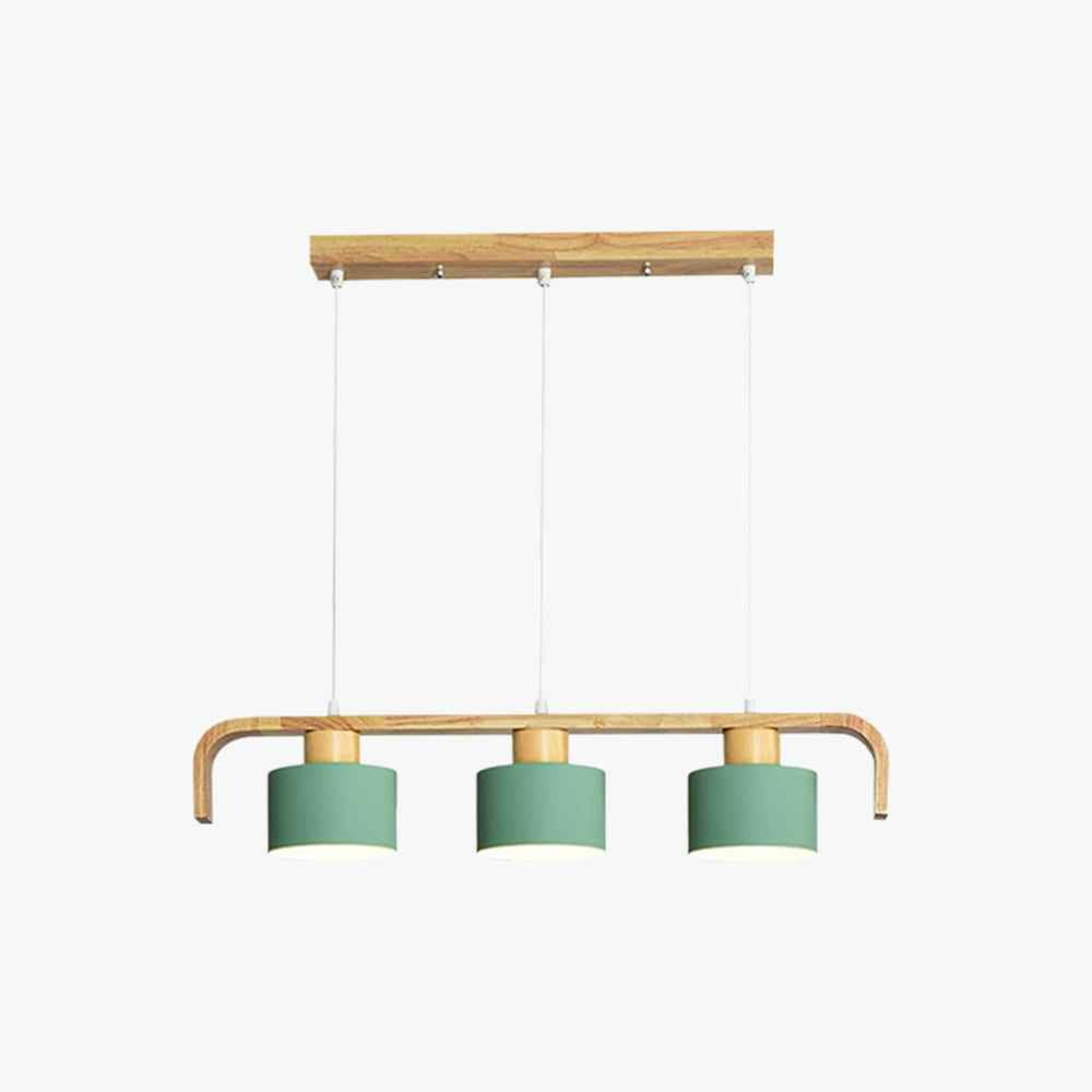 Valentina Moderne Luminaires Suspensions Cylindre Nordique Bambou Blanc/Vert/Gris Chambre à Coucher - Neutralighting