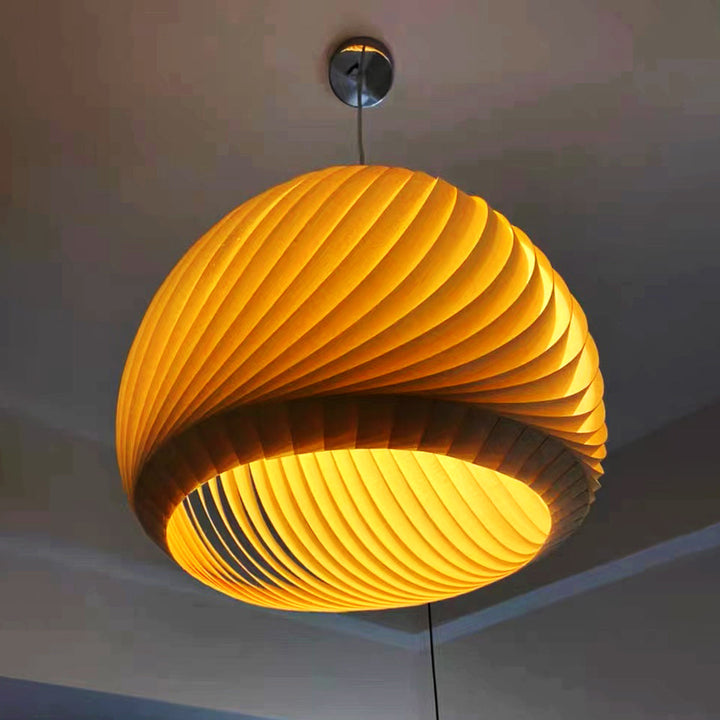 Muto Suspension Globe Naturel, Bois/Metal, Marron/Bois, Salon - Neutralighting