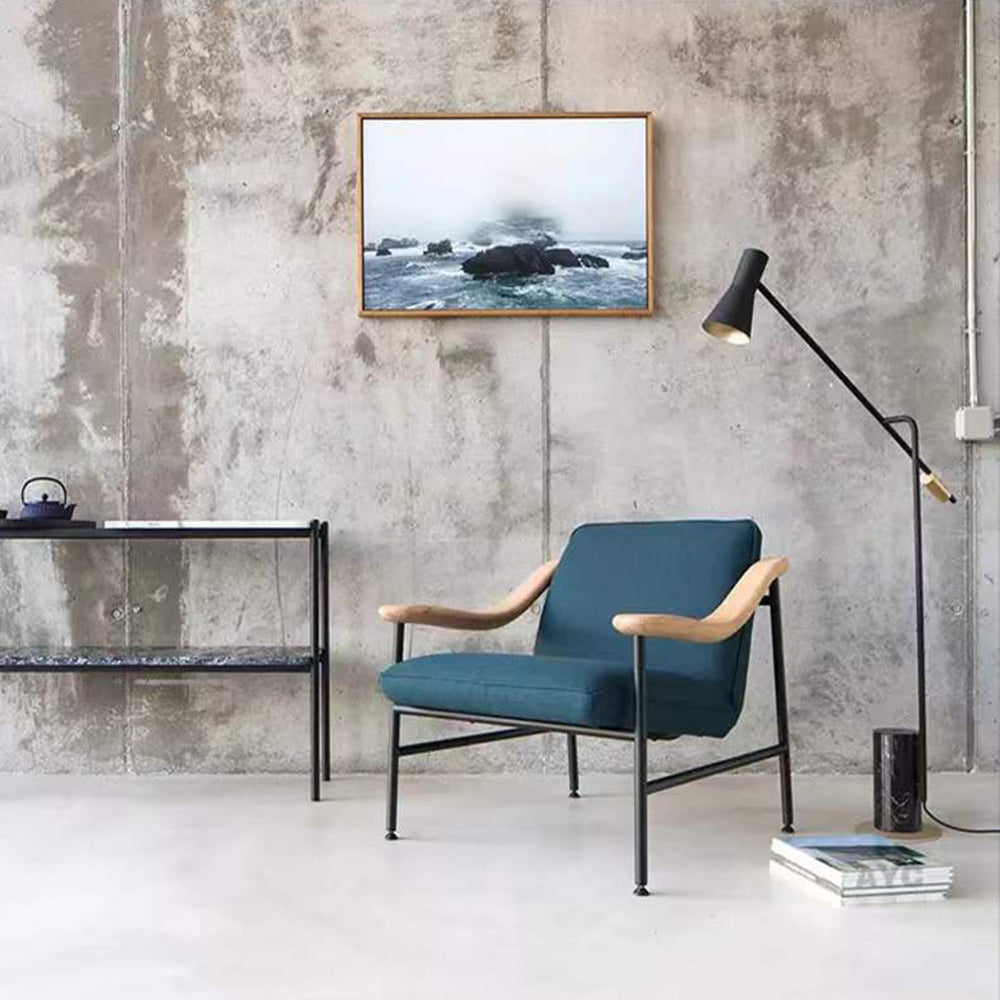 Arisha Lampadaire Cylindre Moderne, Marble/Métal, Noir, Salon - Neutralighting