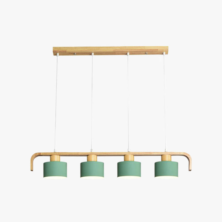 Valentina Moderne Luminaires Suspensions Cylindre Nordique Bambou Blanc/Vert/Gris Chambre à Coucher - Neutralighting