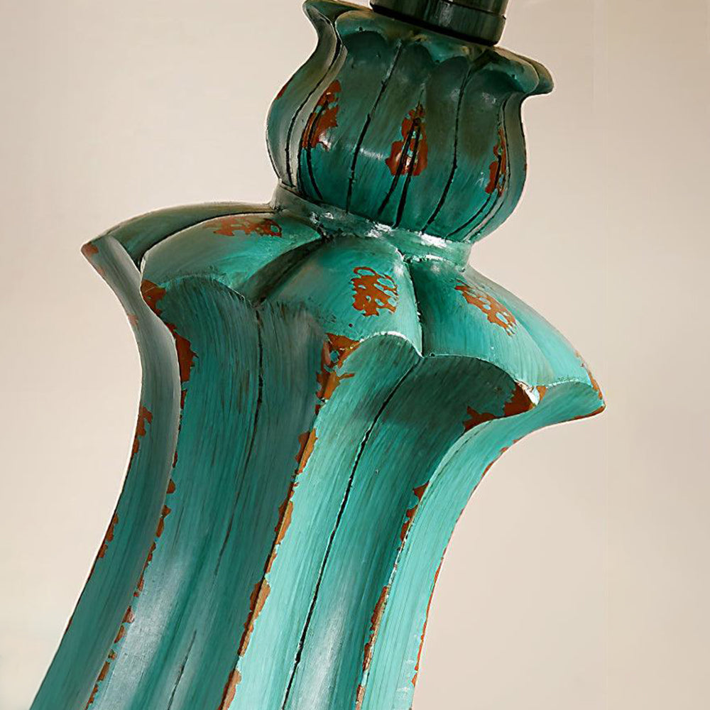 Tiffany Lampadaire Cylindre Vintage, Métal/Résine, Vert, Salon - Neutralighting