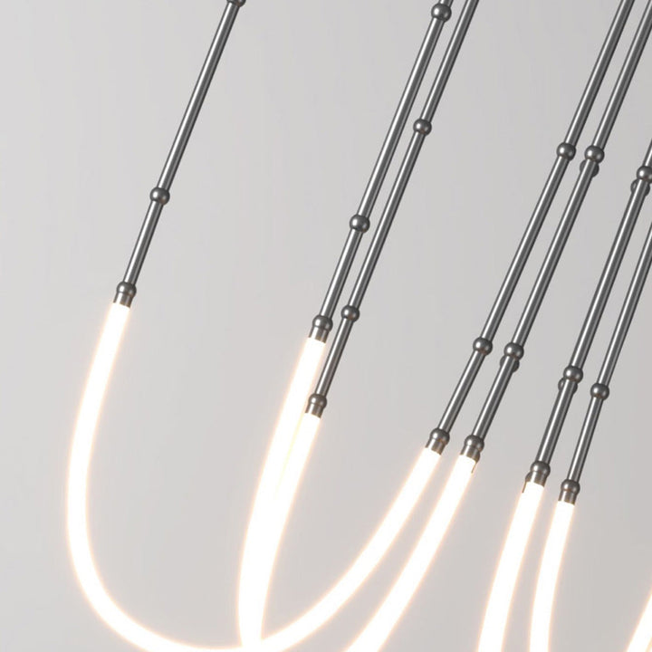 Ray Luminaires Suspensions de Manière Détournée Linéaire Silicium/Métal Noir/Blanc Salon/Chambre à Coucher - Neutralighting