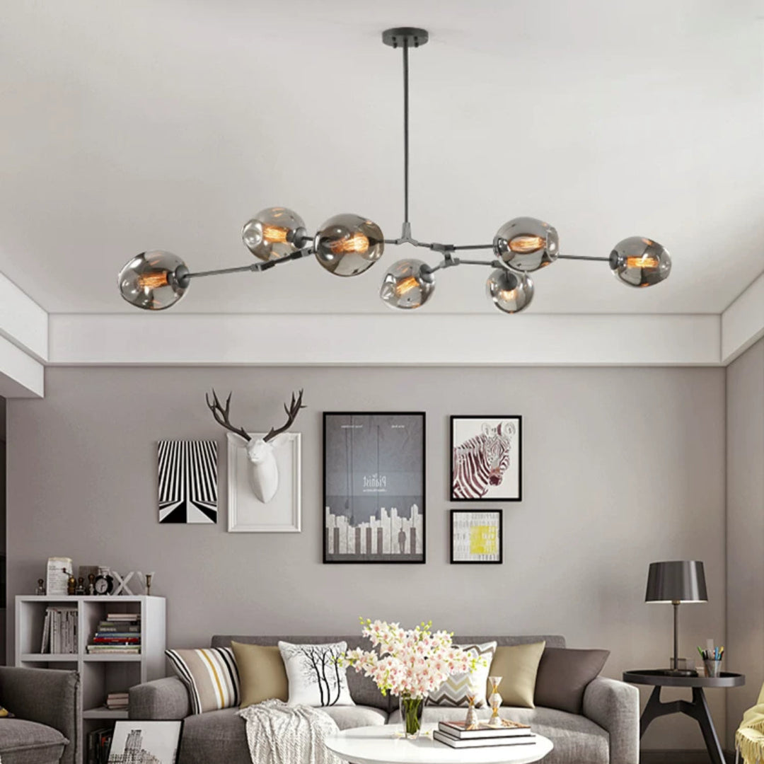 Kirae Suspension Nordique. Verre. Noir/Or. Salon - Neutralighting