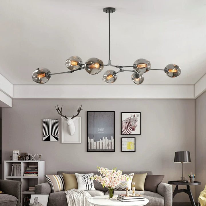 Kirae Suspension Nordique. Verre. Noir/Or. Salon - Neutralighting