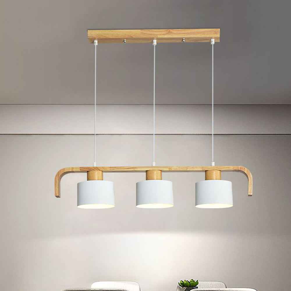 Valentina Moderne Luminaires Suspensions Cylindre Nordique Bambou Blanc/Vert/Gris Chambre à Coucher - Neutralighting