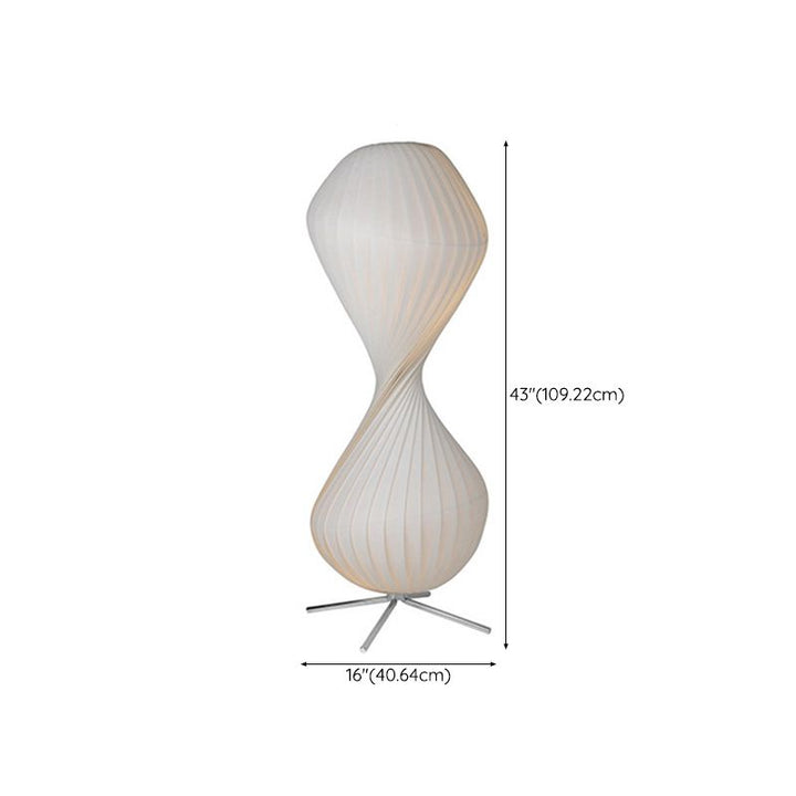 Ritta Lampadaire Plissé Moderne, Métal/Tissu, Blanc, Chambre - Neutralighting