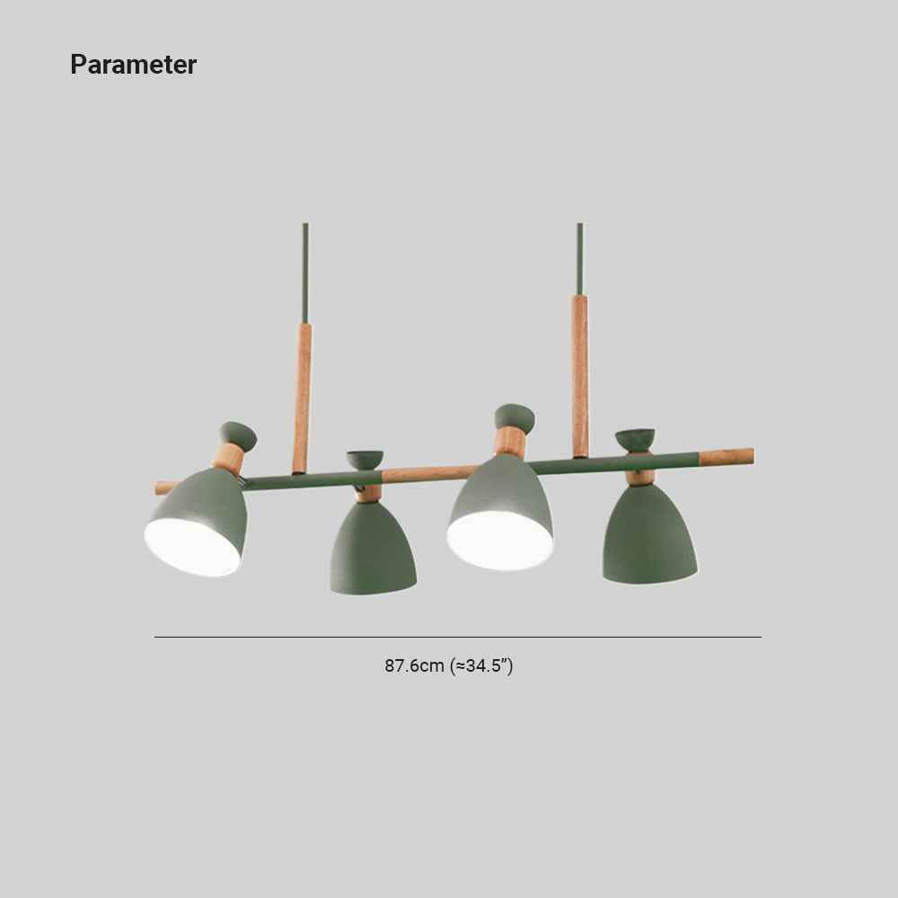 Valentina Luminaires Suspensions 4 Lampes Nordique Bois/Métal Blanc/Vert/Gris Cuisine/Salon - Neutralighting