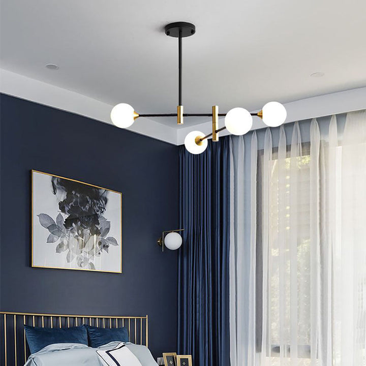 Valentina Design Italien Luminaires Suspensions Globe Moderne Métal/Verre Blanc Laiteux/Clair Chambre/Salon - Neutralighting