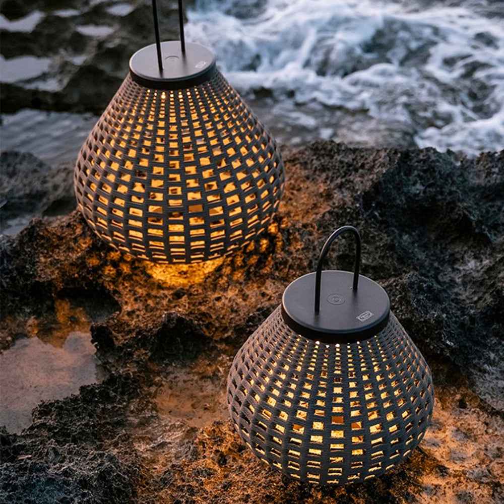 Ritta Vintage Petie LED Lampadaire Brun Métal/Tissu Extérieur - Neutralighting