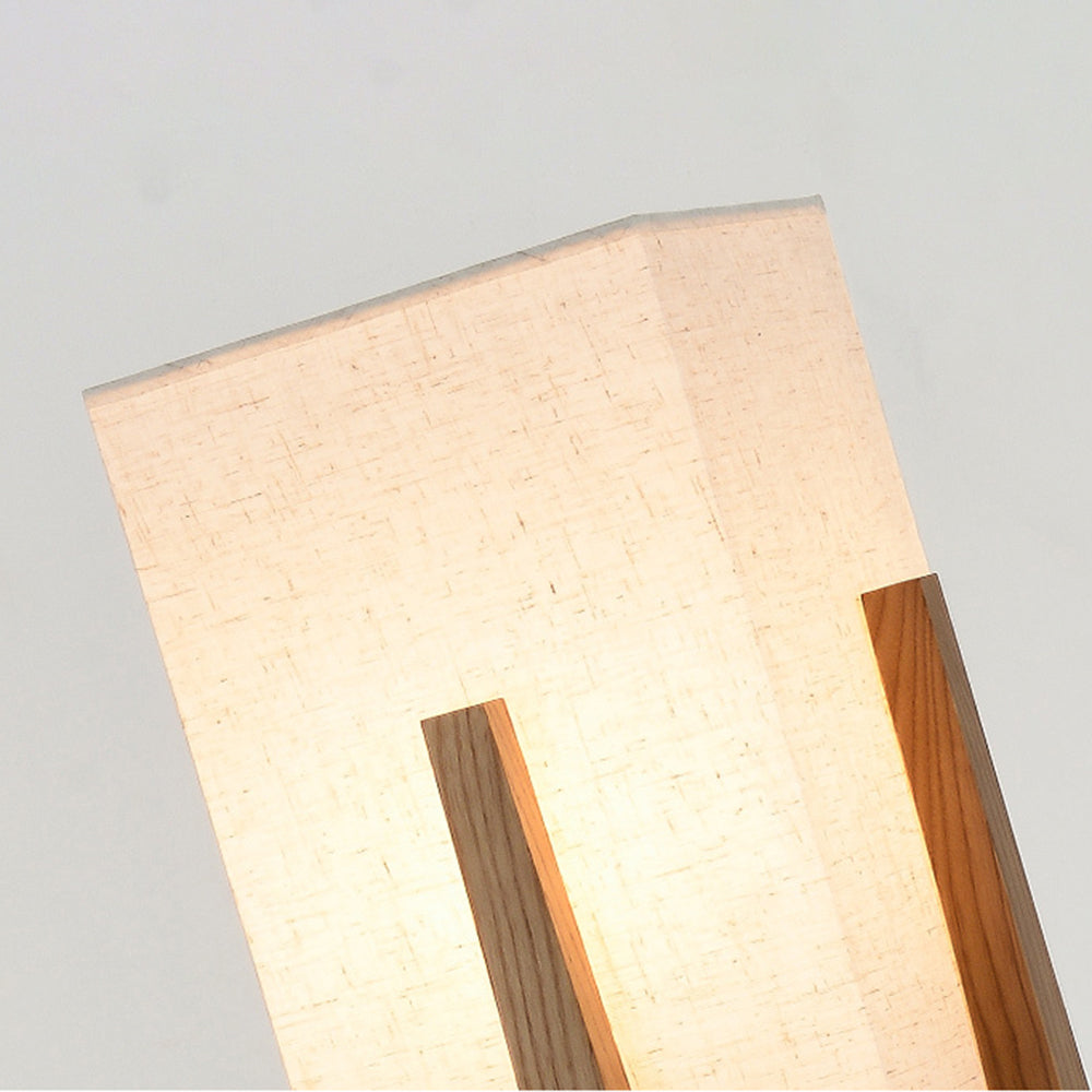 Muto Lampadaire Rectangulaire Naturel, Tissu, Bois, Salon/Bureau - Neutralighting