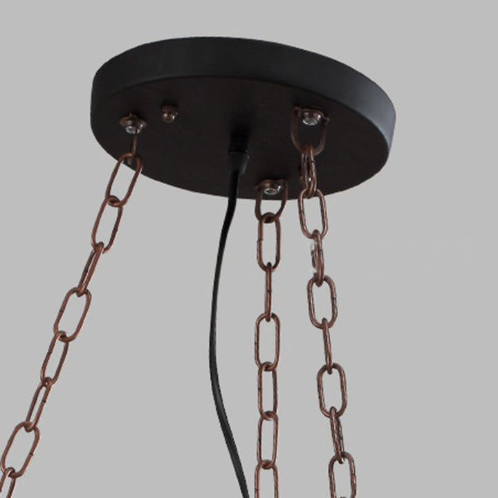 Epoch Suspension Rudder Vintage, Metal/Bois, Noir/Marron, Chambre - Neutralighting