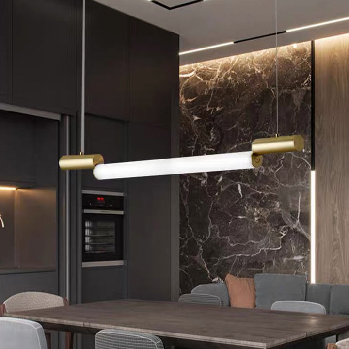 Ray Suspension Linéaire Minimaliste, Aluminium/PVC, Or, Salon - Neutralighting