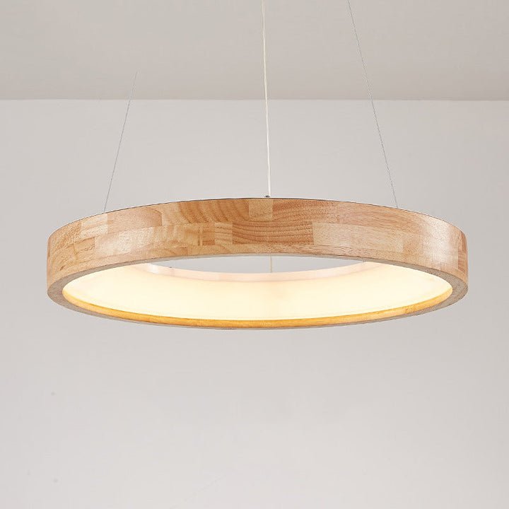 Muto Suspension Anneau Simple, Bois/Acrylique, Bois, Salon - Neutralighting