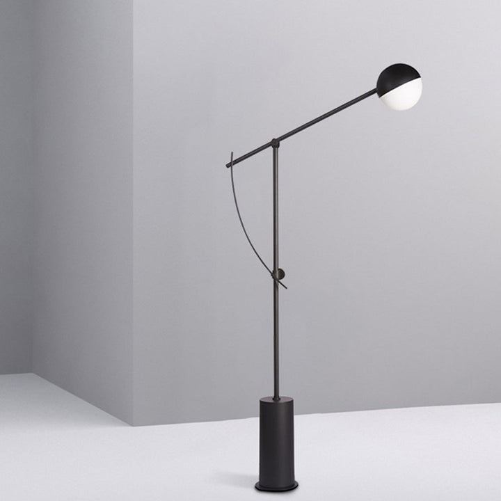 Mira Linéaire Design Lampadaire Globe Moderne Métal Noir Salon - Neutralighting