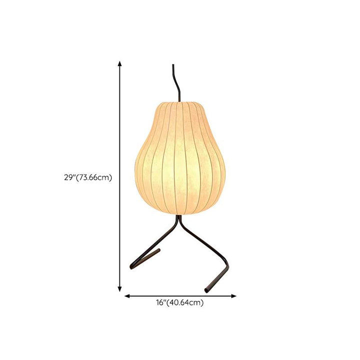 Ritta Lampadaire Poire Art Deco, Métal/Tissu, Beige, Salon - Neutralighting