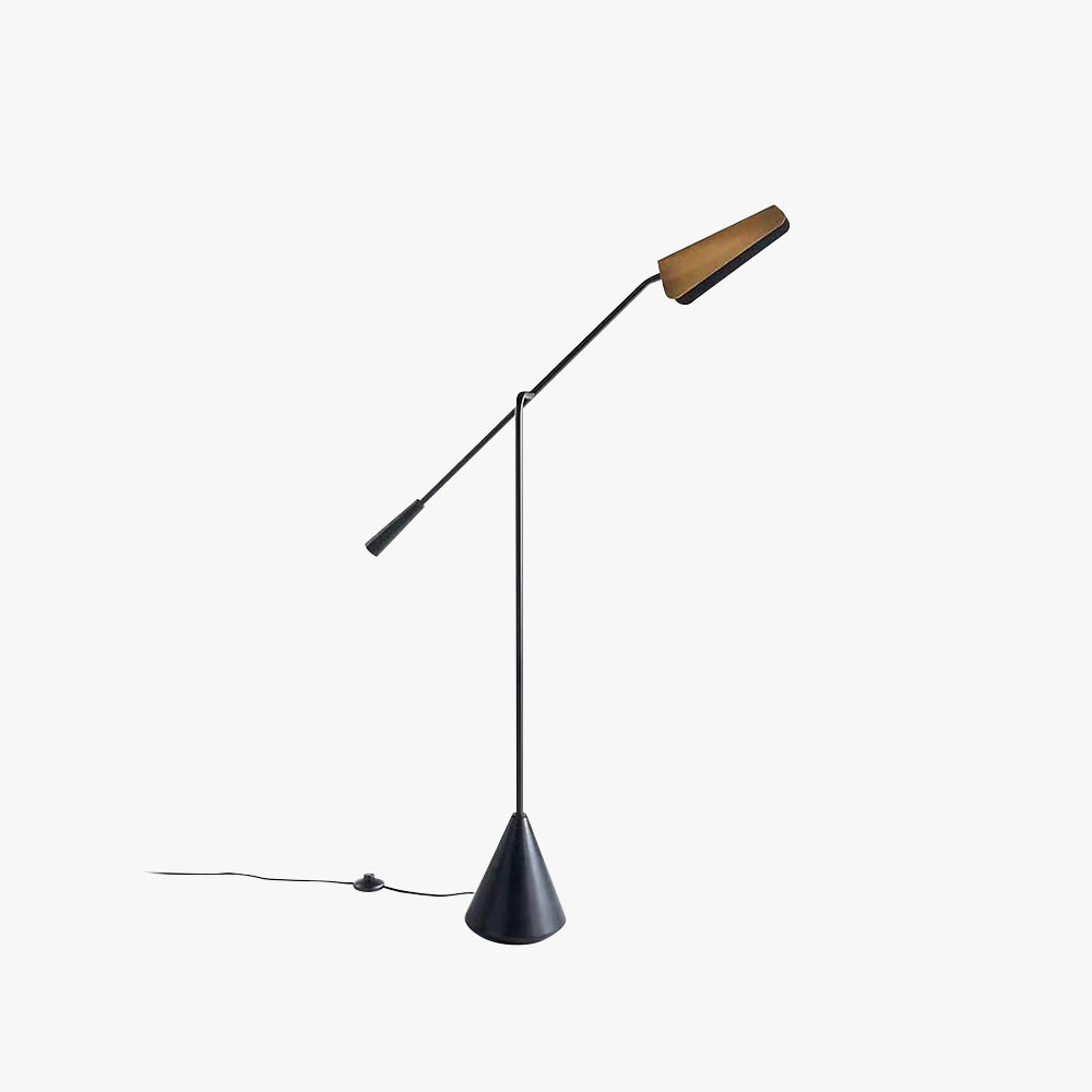 Mira Lampadaire Triangulaire Moderne, Marbre/Métal, Brun, Salon - Neutralighting