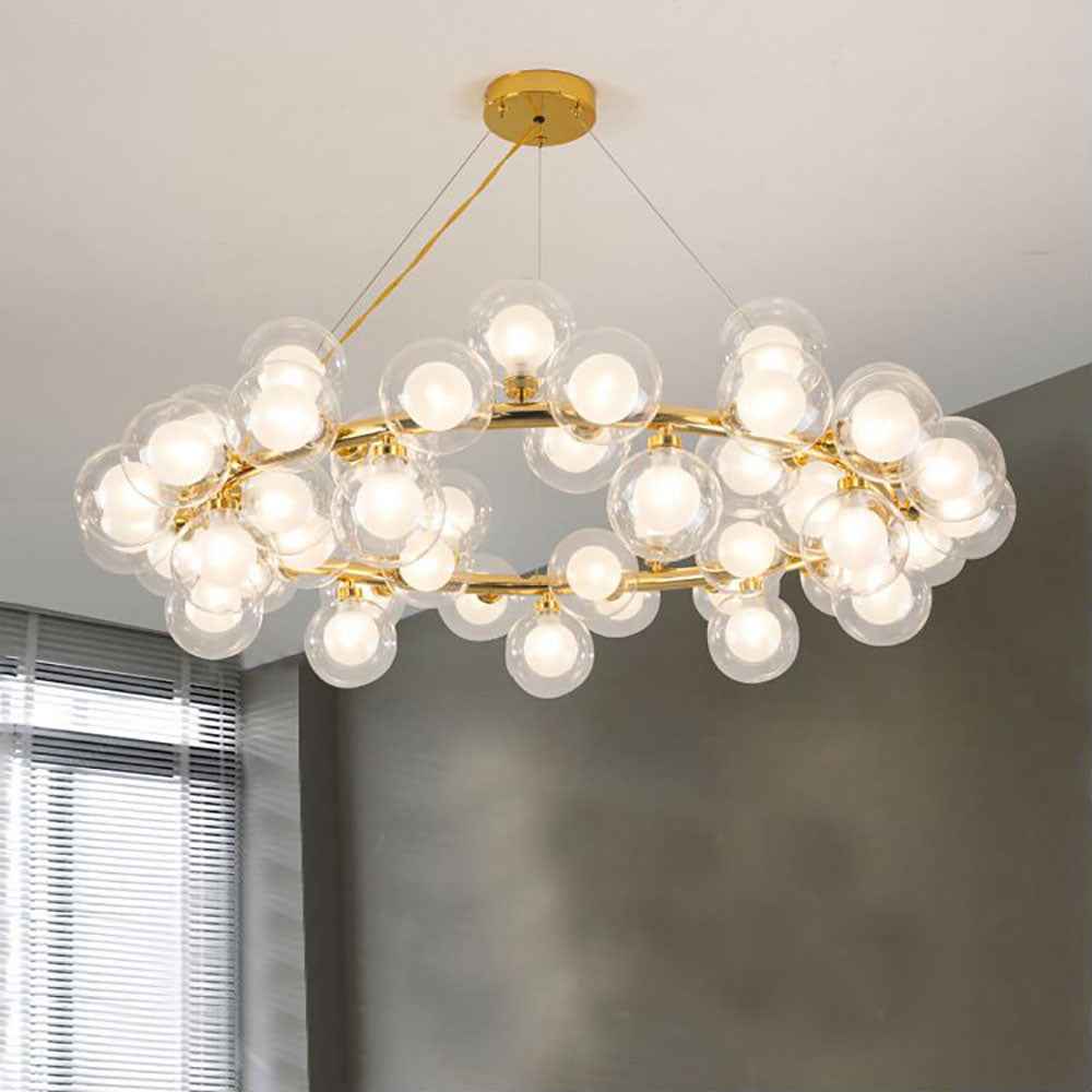 Valentina Luminaires Suspensions Design LED Art Deco Métal Verre Or Chambre à Coucher/Salon - Neutralighting