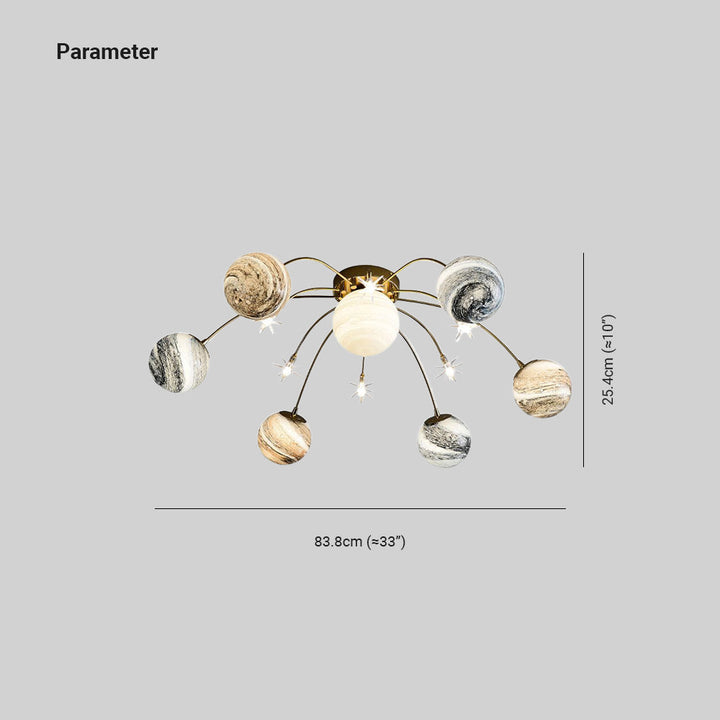 Aria Design Italien LED Plafonnier Planète Moderne Métal/Verre Coloré Salon - Neutralighting