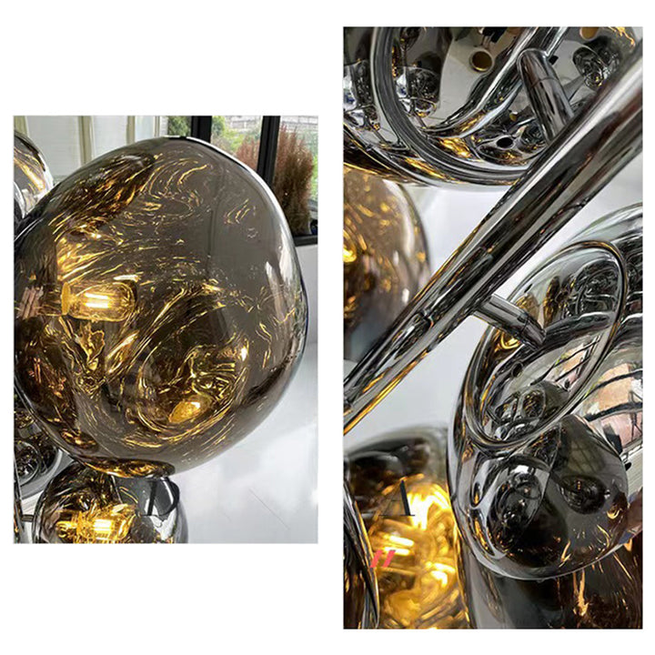 Valentina Design Lampadaire Globe Moderne Métal/Acrylique Or/Rose Dorée/Chormé/Gris Fumé Salon - Neutralighting