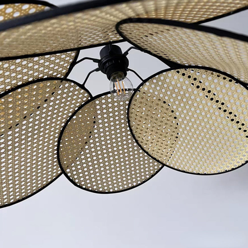 Ritta Lampadaire Fleur Naturel, Métal/Rotin, Beige, Salon/Chambre - Neutralighting
